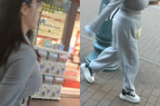 街中のセンター街で歩いている恵体の爆乳女子が発見される