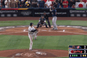 【gif】WBC大谷の最後のスライダー、何回見てもエグすぎる……
