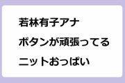 若林有子アナ｜膨らみに負けじとボタンが頑張ってるニットおっぱい！ひるおび