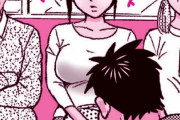 縦漫画・電車の中で寝たふりをして巨乳おっぱいを触るおっさん