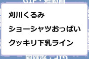 刈川くるみ　ショーシャツおっぱい！クッキリ下乳ラインGIF