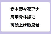 赤木野々花アナ　肩甲骨体操で両腕上げ腋見せ！NHKニュースおはよう日本