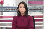 【画像】テレ朝の森川夕貴アナ、巨乳の形が完全に浮き出てしまう