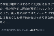 【悲報】X女性「男の9割は電車にハマった経験があるらしい。先天的になにかあるんだろう」←10万いいね