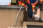 【動画】中国人まんさん、落ちて死ぬよりパンツを隠すのに必死
