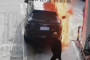 【動画あり】中国のガソスタで人の車の給油ノズルを引っこ抜いて火をつけるガソリンジョーカーが発生