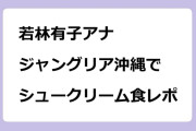 若林有子アナ　ジャングリア沖縄で骨型シュークリーム食レポ