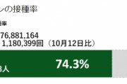 【朗報】ワクチン接種率74％超え、未だにワクチン打ってない奴はガイジ扱いへｗｗ