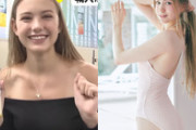 戦火のウクライナから避難してきた美少女が早速水着姿にされる