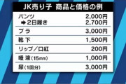 【画像】JK売り子の商品と価格がコチラｗｗｗｗ
