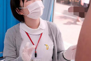 【マジックミラー号】ショートカットの美少女ナースをナンパ連れ込み！チンポ診察から素股に発展！