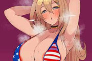 【星条旗制定記念日】アメリカ星条旗柄ビキニを着た女子の二次エロ画像