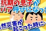 【2ch面白・ほのぼの】反抗期の息子「ﾊﾞﾊﾞｧご飯、小遣い」と言うようになった→高校で寮に入ったんだけど、家の近所で自然災害が起こった時に…【ゆっくり】