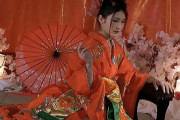 本庄鈴 和服姿で花魁コスしたお姉さん！フル勃起したチンポを手コキフェラで濃厚愛撫