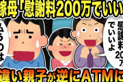 【2ch修羅場スレ】不倫汚嫁の母「慰謝料200万でいいよ」俺「払うのはお前らだがw」寄生勘違い親子が逆にATMになった結果w
