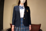 【無修正 エロ動画】 八等身の制服パイパン女子に中出しセクロス