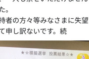 【悲報】中学生に模擬選挙させた結果www