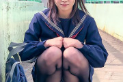 清野雫 セーラー服の童顔美少女を個人撮影！黒パンストを破って肉棒をぶち込み足裏にザーメンぶっかけ