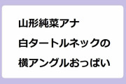 山形純菜アナ｜白タートルネックの横アングルニットおっぱい！ひるおび