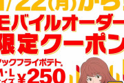 【朗報】マナル(マクドナルド)、モバオ限定で250円ポテトクポーン配布！！！！！！！
