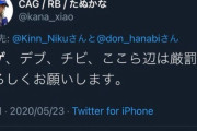 たぬかな「ハゲ、デブ、○国人、ゲイ、貧乳、30歳以上の女、LGBT、鬱、黒人、低所得に人権無し」