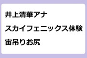 井上清華アナ　ジャングリア沖縄のスカイフェニックス体験宙吊りお尻