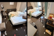 【画像】中国人観光客、民泊を利用して散らかしたままチェックアウトw