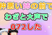 【2ch面白いスレ】仲の悪い姉の前でわざと大声で072した【ゆっくり】