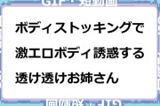 ボディストッキングで激エロボディ誘惑する透け透けお姉さんGIF