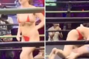 【動画】海外の女子プロレス、実質AVだったｗｗｗ 衣装の面積がバグってるｗｗｗ
