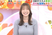 【画像】めざど阿部華也子アナのニット乳でっけええ