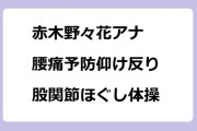 赤木野々花アナ　腰痛予防仰け反り＆股関節ほぐし体操