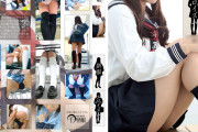渋谷制服美少女 太もも×パンチラ×喰いこみ尻を密着ストーキ○グ隠し撮り2枚組
