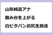山形純菜アナ　踏み台を上がる白ピタパンお尻生放送