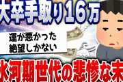 【2ch住民の反応集】40代手取り16万。氷河期世代の悲惨な末路 [ 5chスレまとめ ]