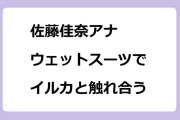 佐藤佳奈アナ　ウェットスーツでイルカと触れ合う