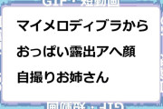 マイメロディブラからおっぱい露出アへ顔自撮りお姉さんGIF