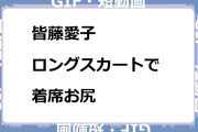 皆藤愛子　ロングスカートで着席お尻GIF