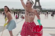 フランスのフェミニストがおっぱい丸出しでデモ活動中ｗｗｗ