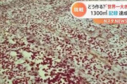 【画像】ギネス認定された世界一大きいピザ、想像の1.3倍くらい大きい