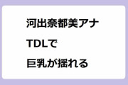 河出奈都美アナ　TDLで巨乳が揺れる！ジャンボリミッキーでおっぱいが弾んでしまう
