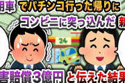 【2chスカッと】社用車でコンビニに突っ込んだ新人→損害賠償3億円と伝えた結果w