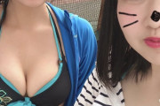 【画像】巨乳ＪＫ「水着で女子会したよ＾（ﾊﾟｼｬ」