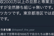 【悲報】まんさん｢年収2000万円以上の旦那で専業主婦だが全然勝ち組じゃない。港区では底辺です｣