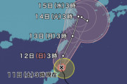 【悲報】台風14号、現在９０５hPa、進路はカクッと方向を変えて日本縦断へ