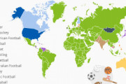 【画像】各国で一番人気なスポーツの世界地図がこれwwwwwww