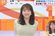 【画像】めざましテレビの藤本万梨乃アナ、胸をとんでもなく突き出してしまう