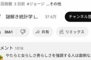 【画像】女性ユーチューバー「ジョージに習って男らしさを追求すると健康に悪影響を及ぼし自殺率が上がる」