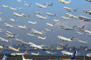 【画像あり】羽田空港から大量の飛行機が一斉に離陸