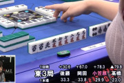 【画像】女流雀士さん、お●ぱいで麻雀パイを隠してしまう